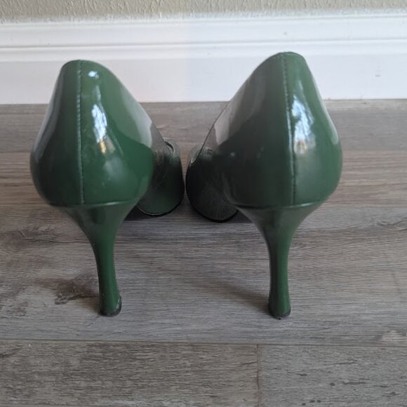 Guess * Green Patent Leather Peep-Toe Heels * Size 8.5 - Picture 3 of 6